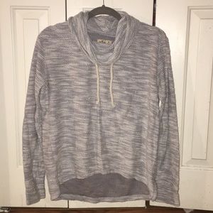 Scarf necked, heather grey sweater